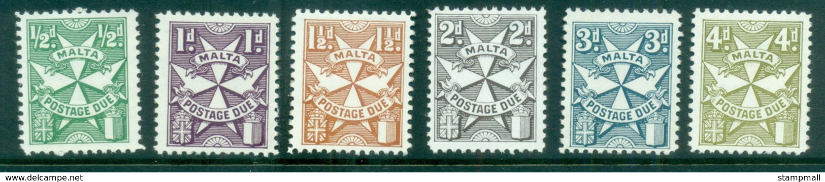 Malta 1953-57 Postage Dues Chalky Paper MLH - Malta