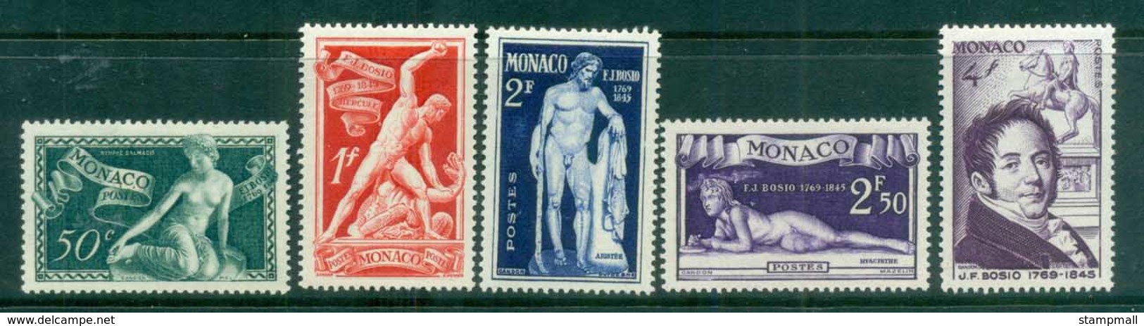 Monaco 1948 Francois Bosio, Louis Xiv Statues (no Airs, 5/9) MLH - Otros & Sin Clasificación