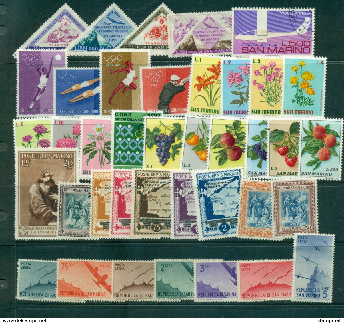 San Marino 1940s -60s Oddments Asst Inc Airs FU/ MLH Lot40314 - Unused Stamps