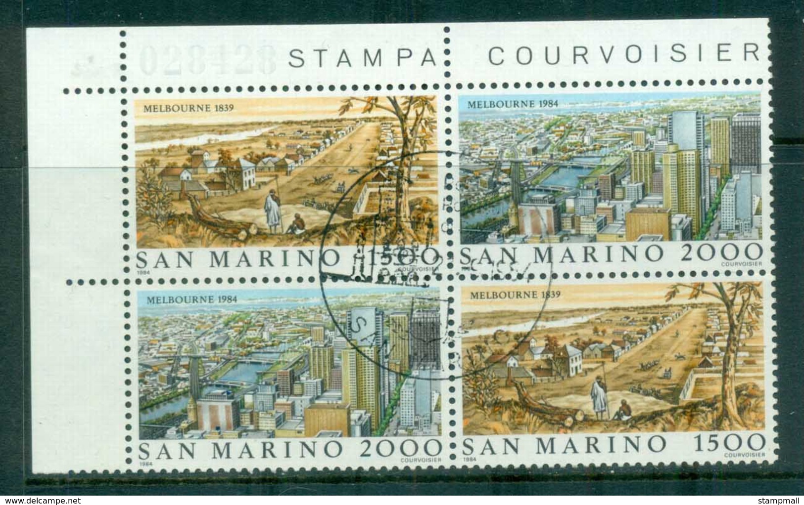 San Marino 1984 Stamp Exhibition, Melbourne Blk4 CTO - Nuevos