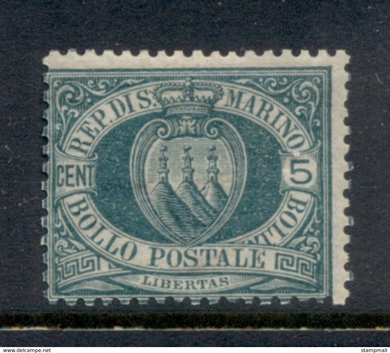 San Marino 1877-99 Coat Of Arms 5c Green MLH - Unused Stamps