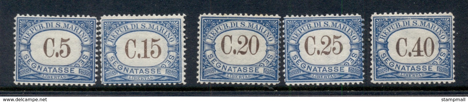 San Marino 1925-29 Postage Dues Asst MLH - Unused Stamps