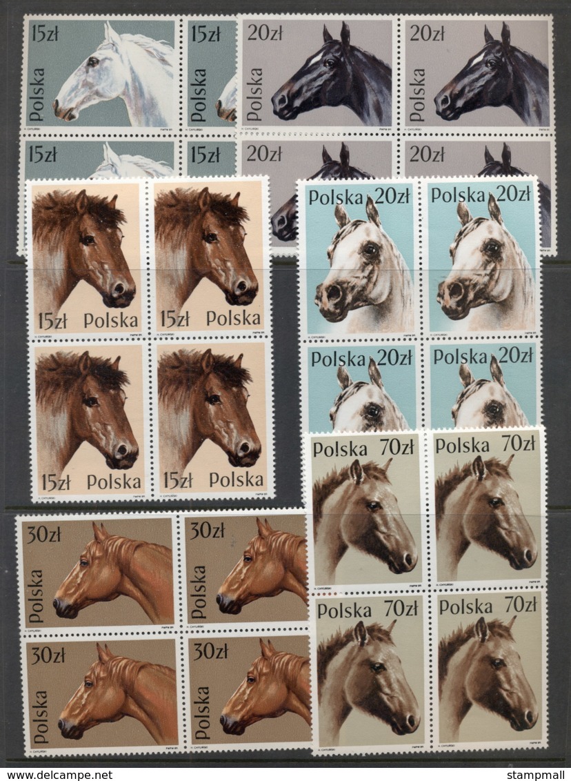 Poland 1969 Horses Blk4 MUH - Unused Stamps