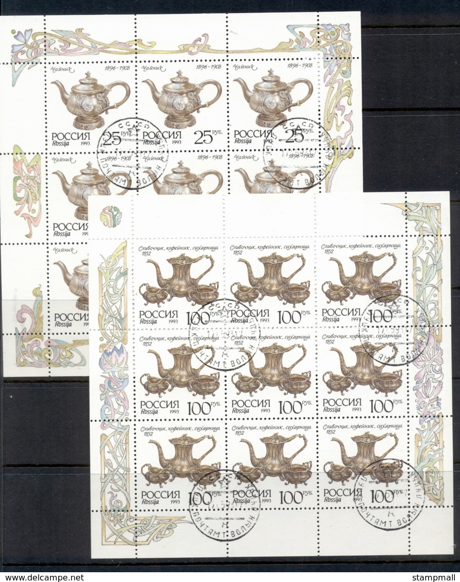 Russia 1993 Antique Silver 25,100r Sheetlets CTO - Otros & Sin Clasificación