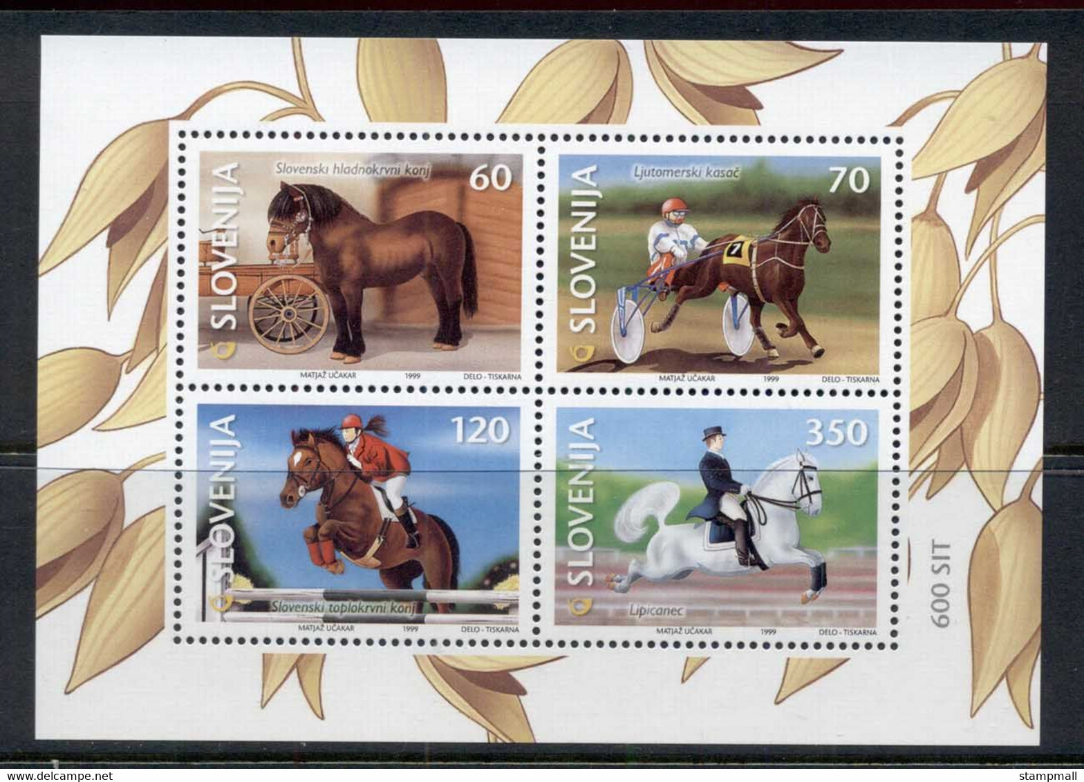 Slovenia 1999 Horses MS MUH - Slovenia