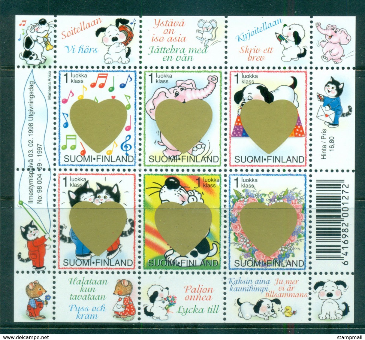 Finland 1998 Valentine's Day MS MUH Lot66956 - Unused Stamps