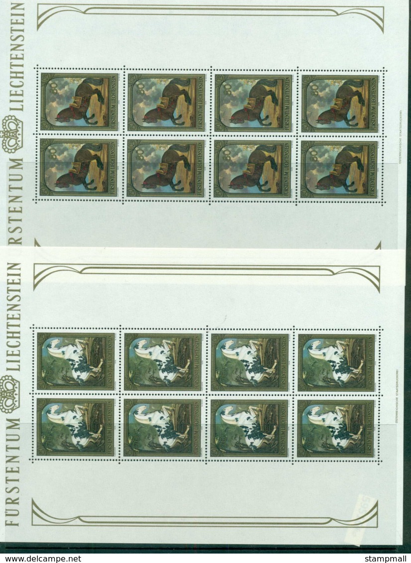 Liechtenstein 1978 Horses Paintings Sheetlets MUH Lot59516 - Unused Stamps