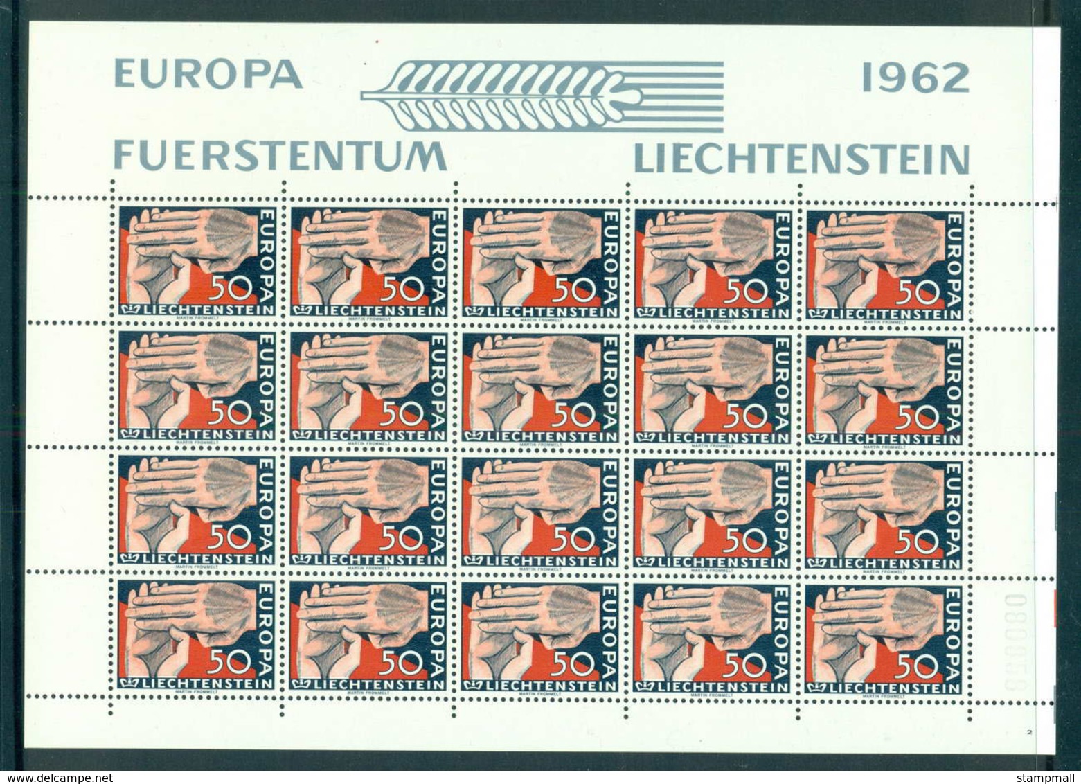 Liechtenstein 1962 Europa Sheetlet MUH Lot59521 - Unused Stamps