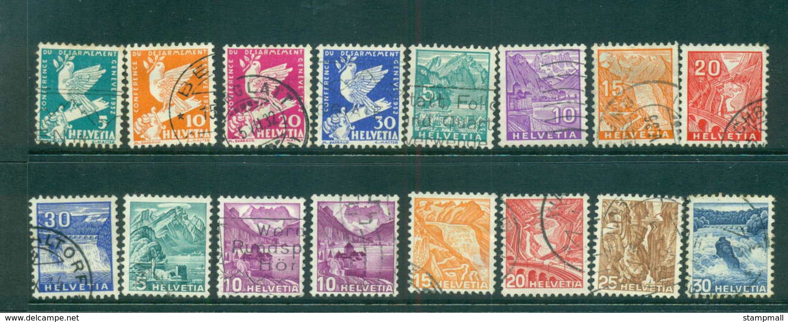 Switzerland 1932 Definitives Asst, Dove, Views FU Lot59074 - Used Stamps