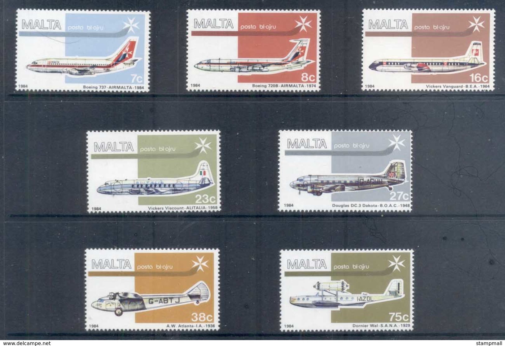 Malta 1984 Air Mail, Airplanes MUH - Malta