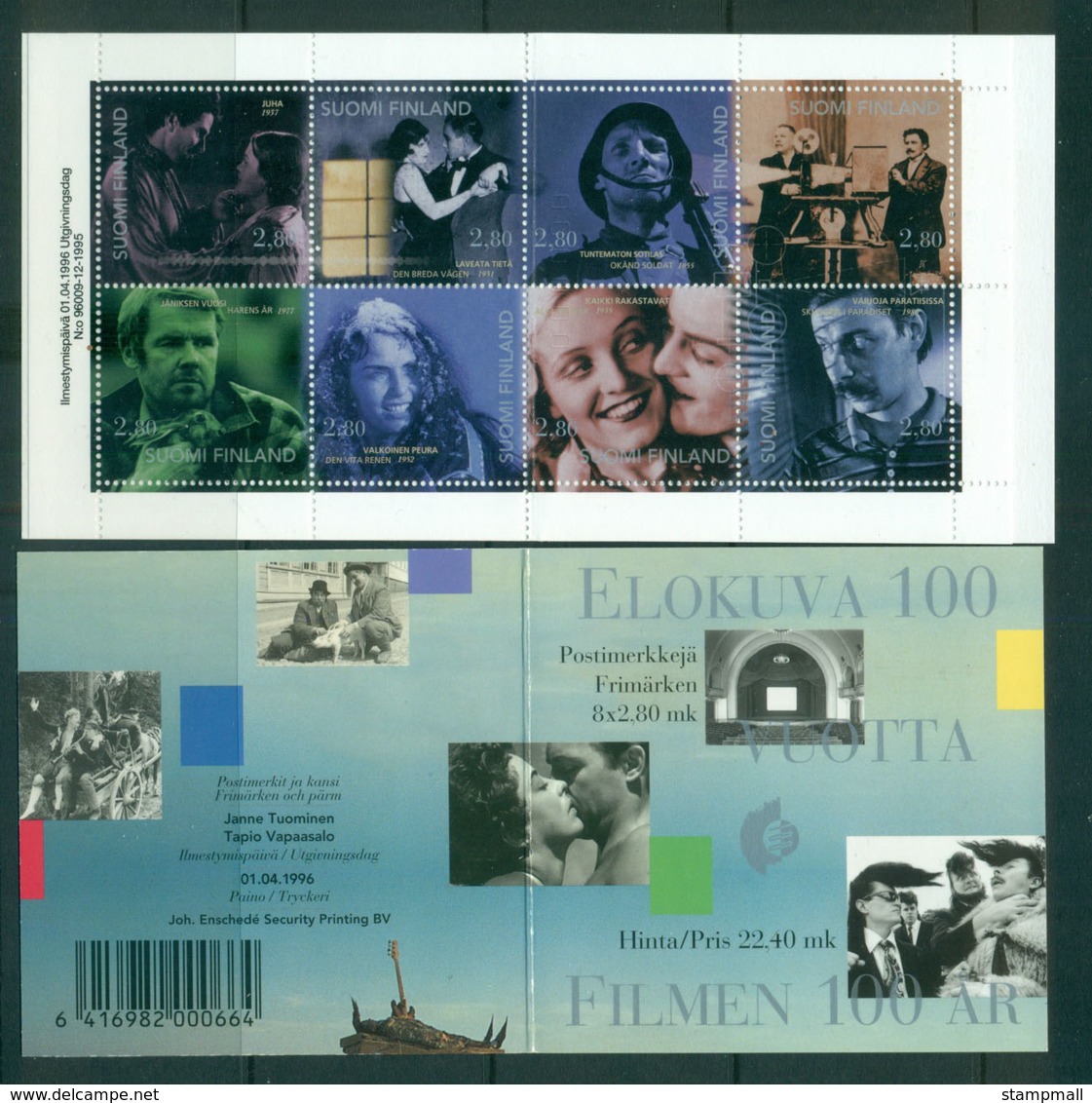 Finland 1996 Cinema Centenart Booklet MUH Lot66928 - Unused Stamps