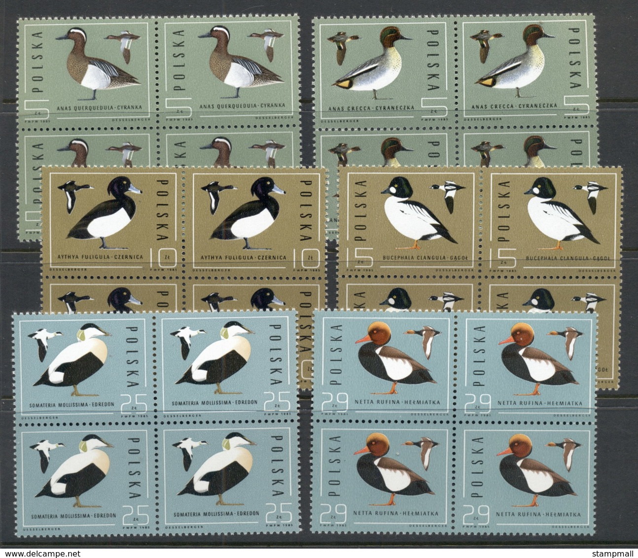 Poland 1985 Water Birds Blk4 MUH - Unused Stamps