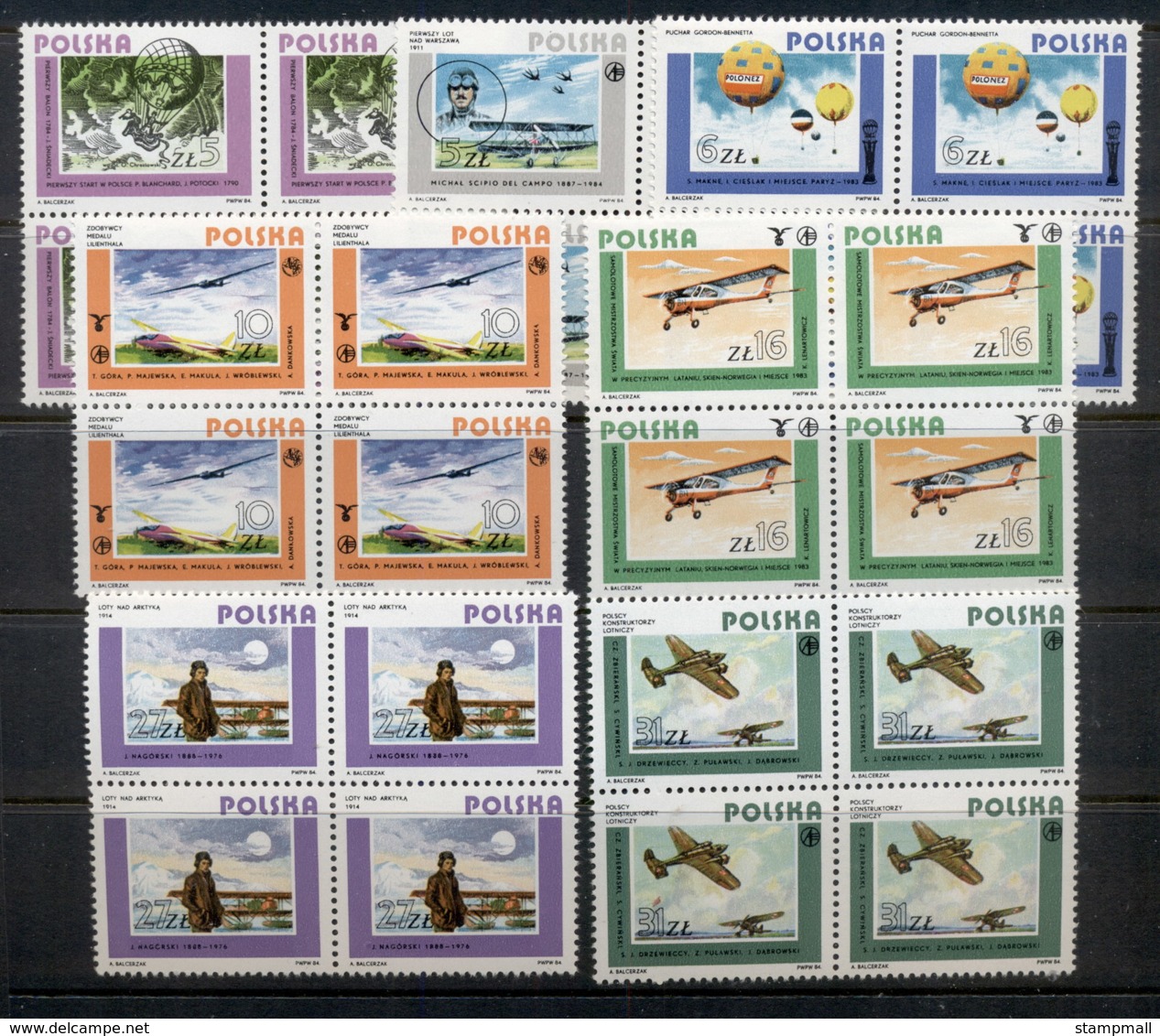 Poland 1984 Polish Aviation Blk4 MUH - Unused Stamps