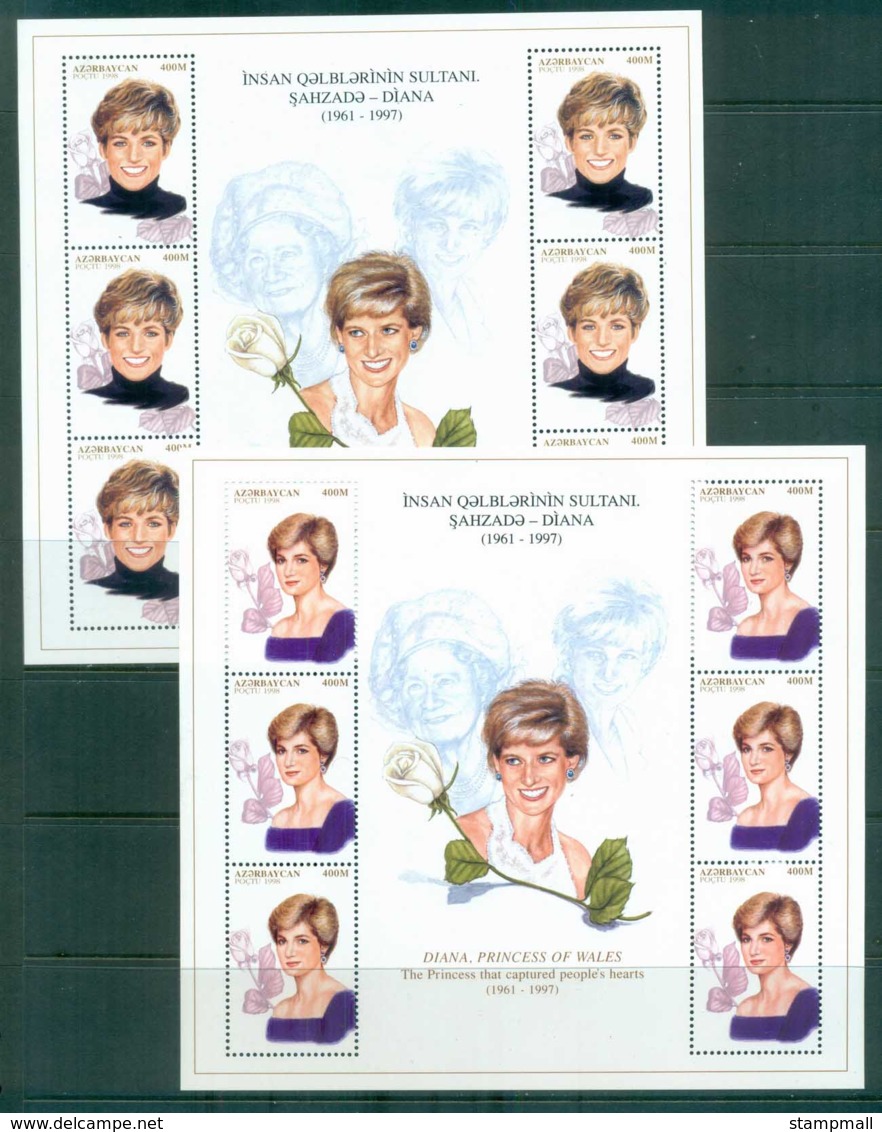 Azerbaijan 1998 Princess Diana In Memoriam 2xMS MUH Lot81995 - Azerbaïjan