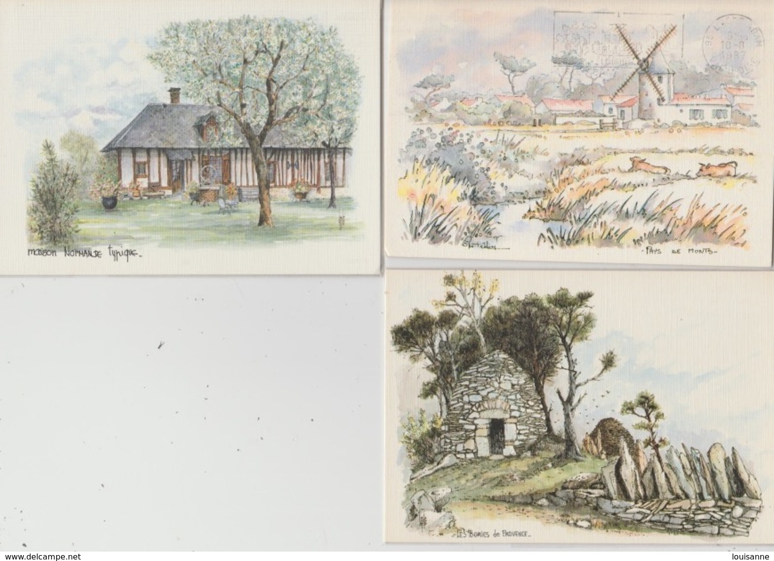 19 / 2 / 173  -  LOT  DE  5  C. P. M.  -  PAYSAGES. SIGNÉS  ROBERT  LEPINE - 5 - 99 Cartes