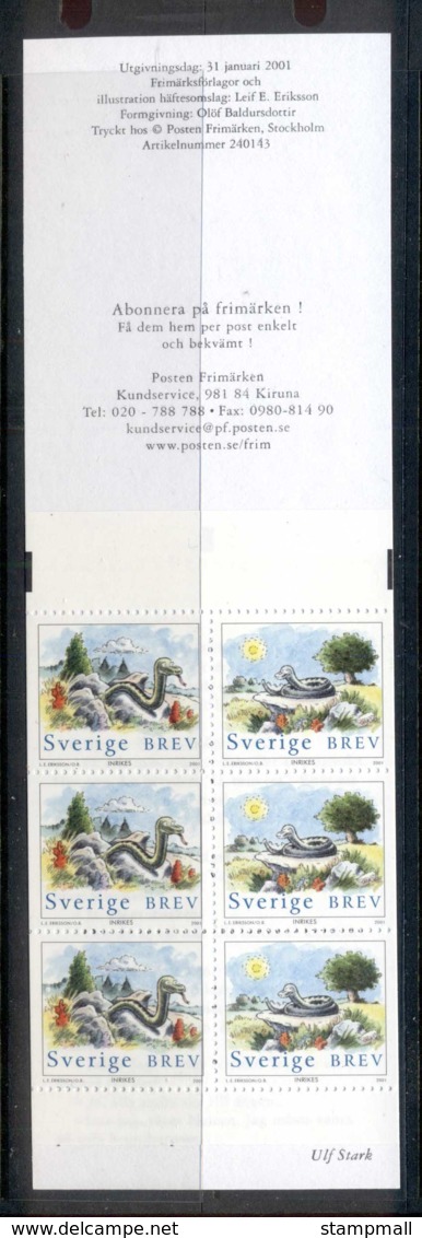 Sweden 2001 New Year Of The Snake Booklet - Unused Stamps