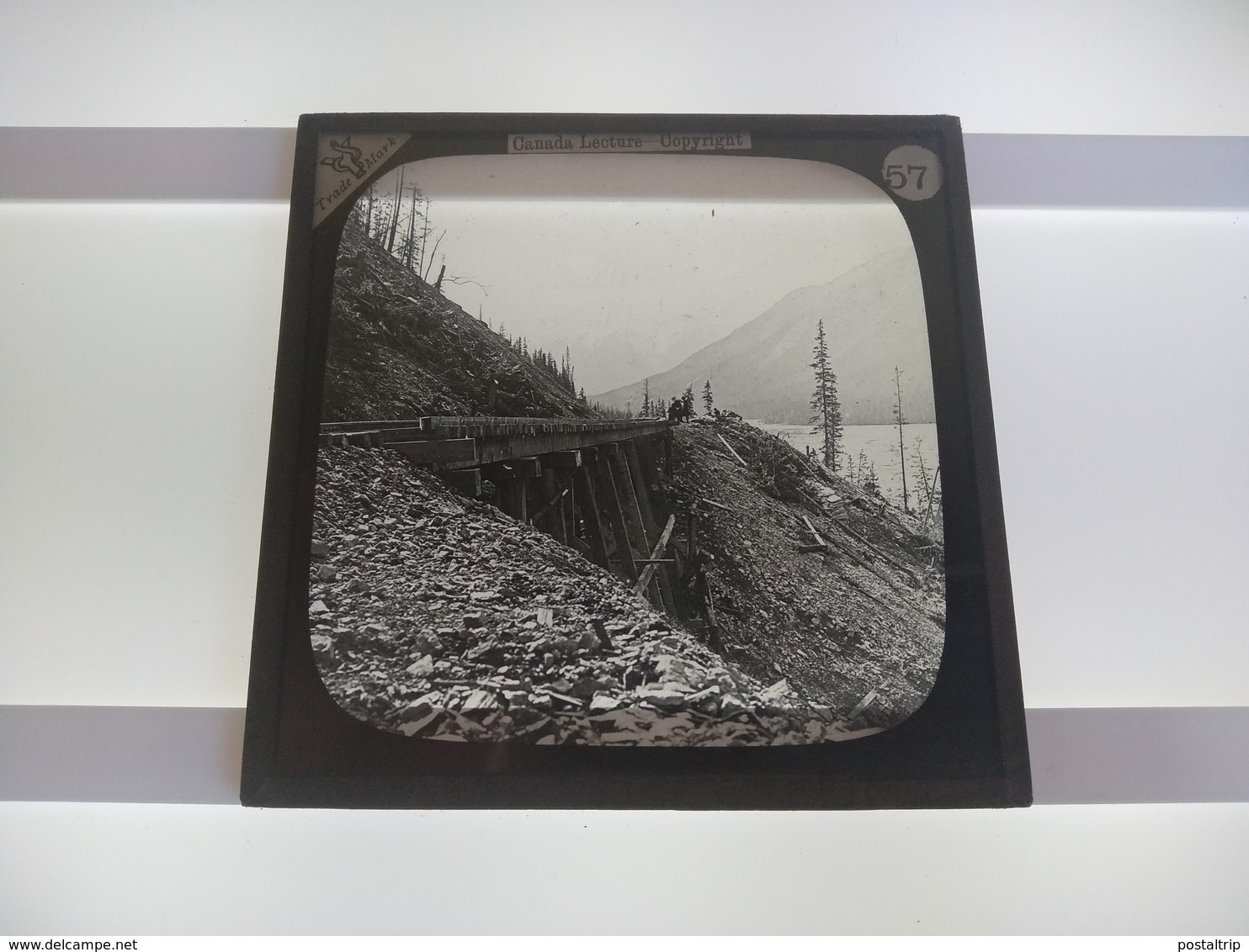 RAILWAY BRIDGE CANADA   Plaque De Verre GLASS SLIDE CIRCA EARLY 1900 - Diapositivas De Vidrio