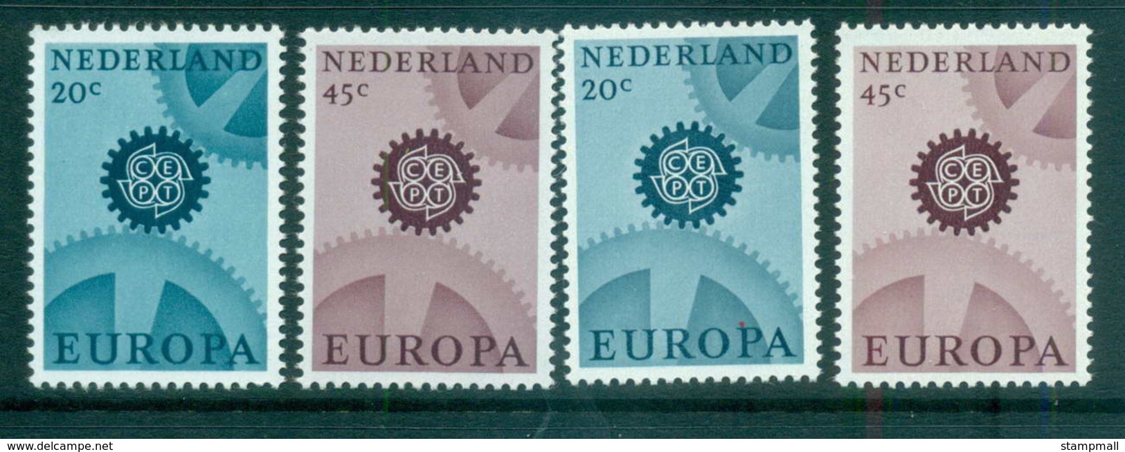 Netherlands 1967 Europa, Cogwheels + Fluoro MUH Lot65439 - Unclassified