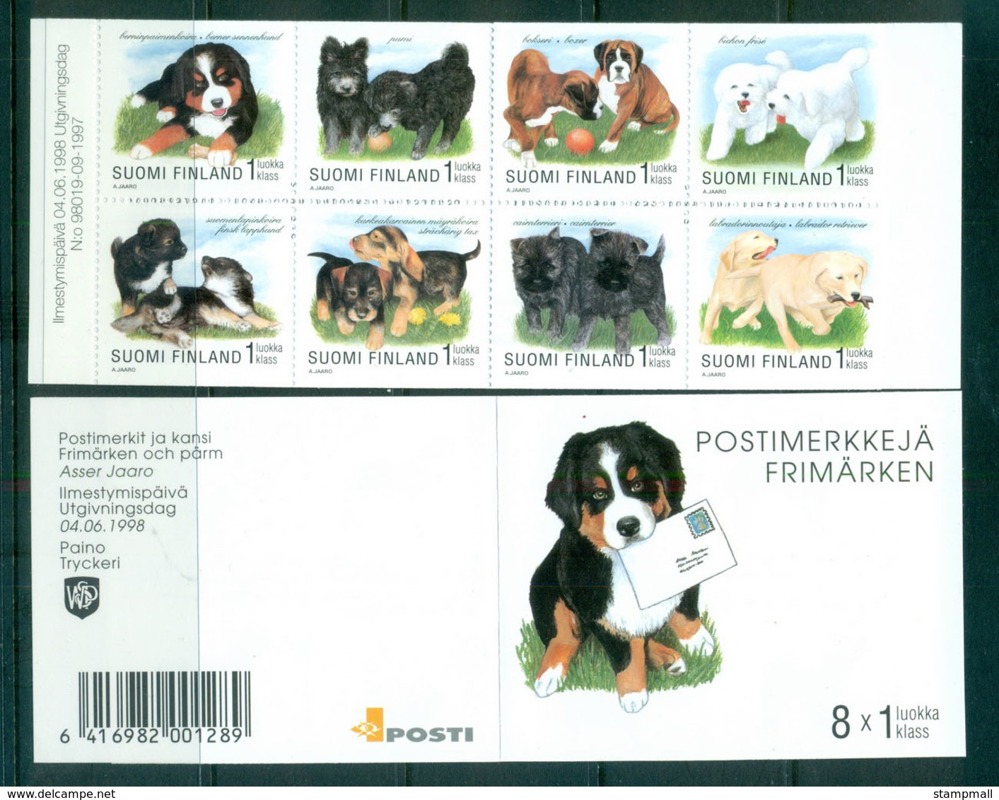 Finland 1998 Dogs, Puppies Booklet MUH Lot66953 - Unused Stamps