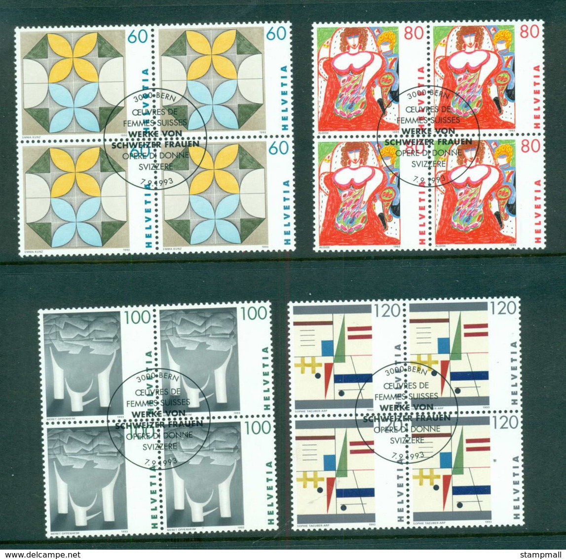 Switzerland 1993 Swiss Women's Art Blk 4 CTO Lot59025 - Unused Stamps