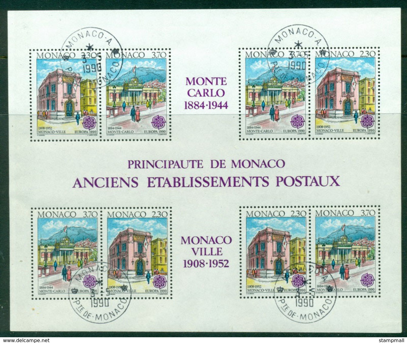 Monaco 1990 Europa MS FDI CTO Lot17613 - Other & Unclassified