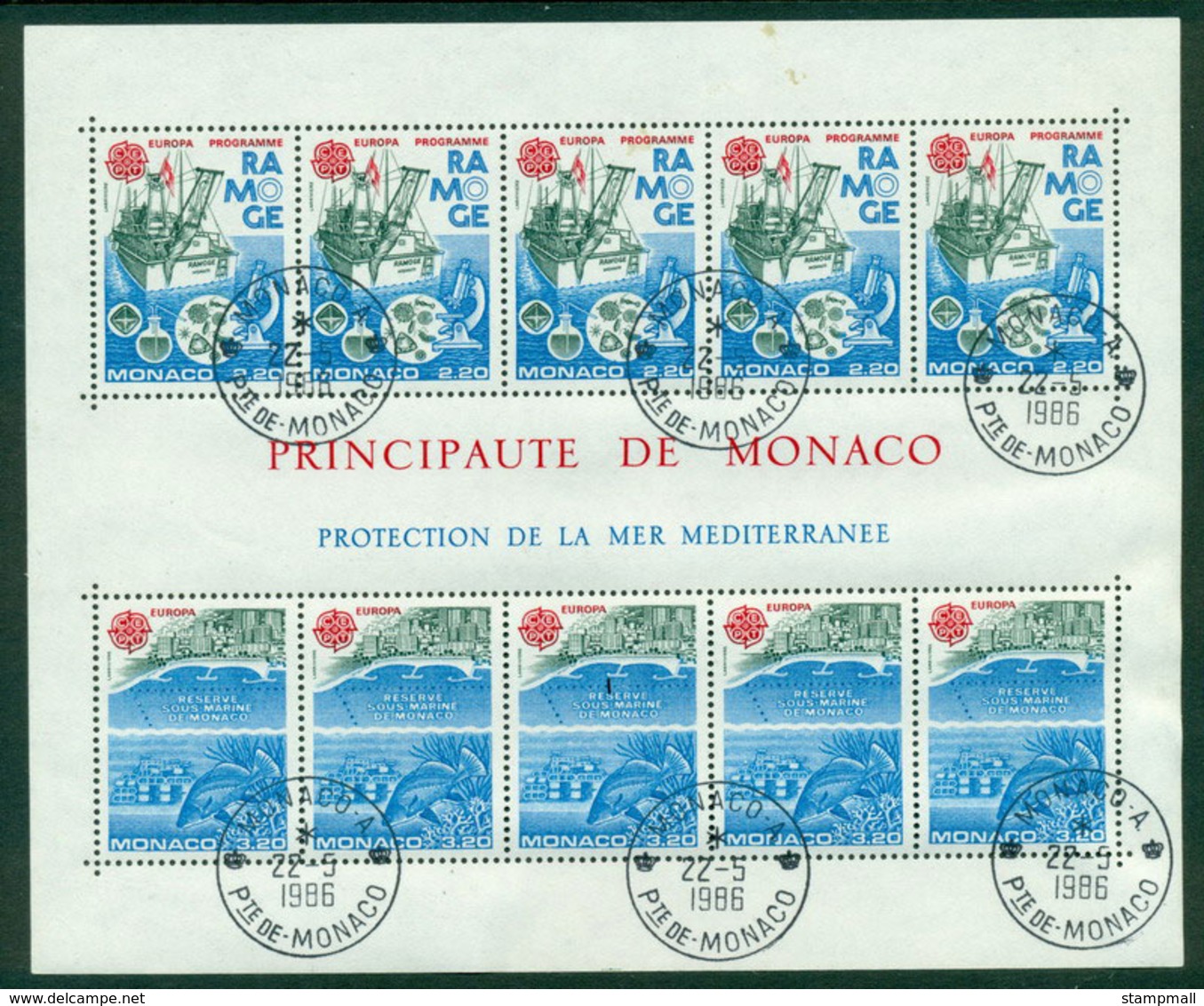 Monaco 1986 Europa MS FDI CTO Lot17609 - Other & Unclassified
