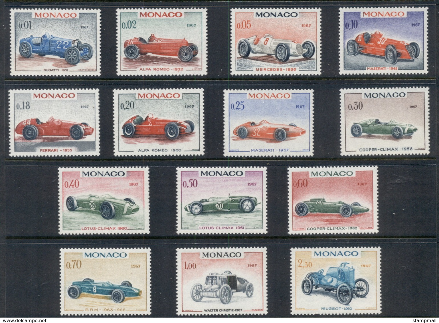 Monaco 1961 Vintage Cars MUH - Other & Unclassified