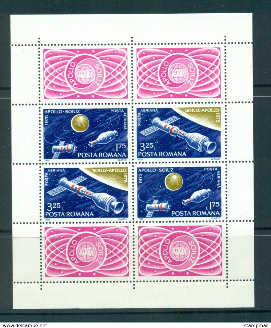 Romania 1975 Apollo/Soyuz Sheetlet MUH Lot57453 - Unused Stamps