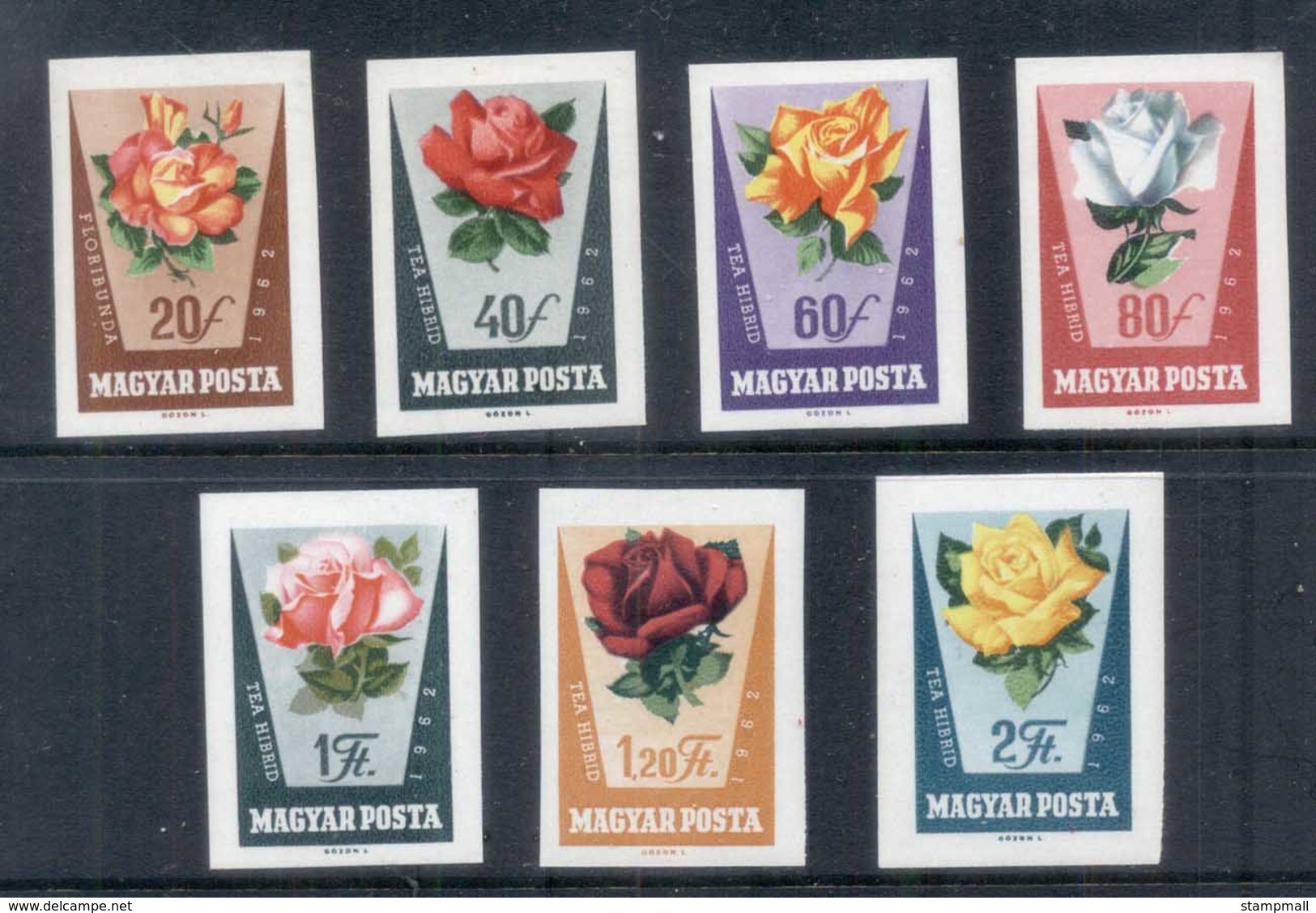 Hungary 1962 Flowers, Roses IMPERF MUH - Unused Stamps