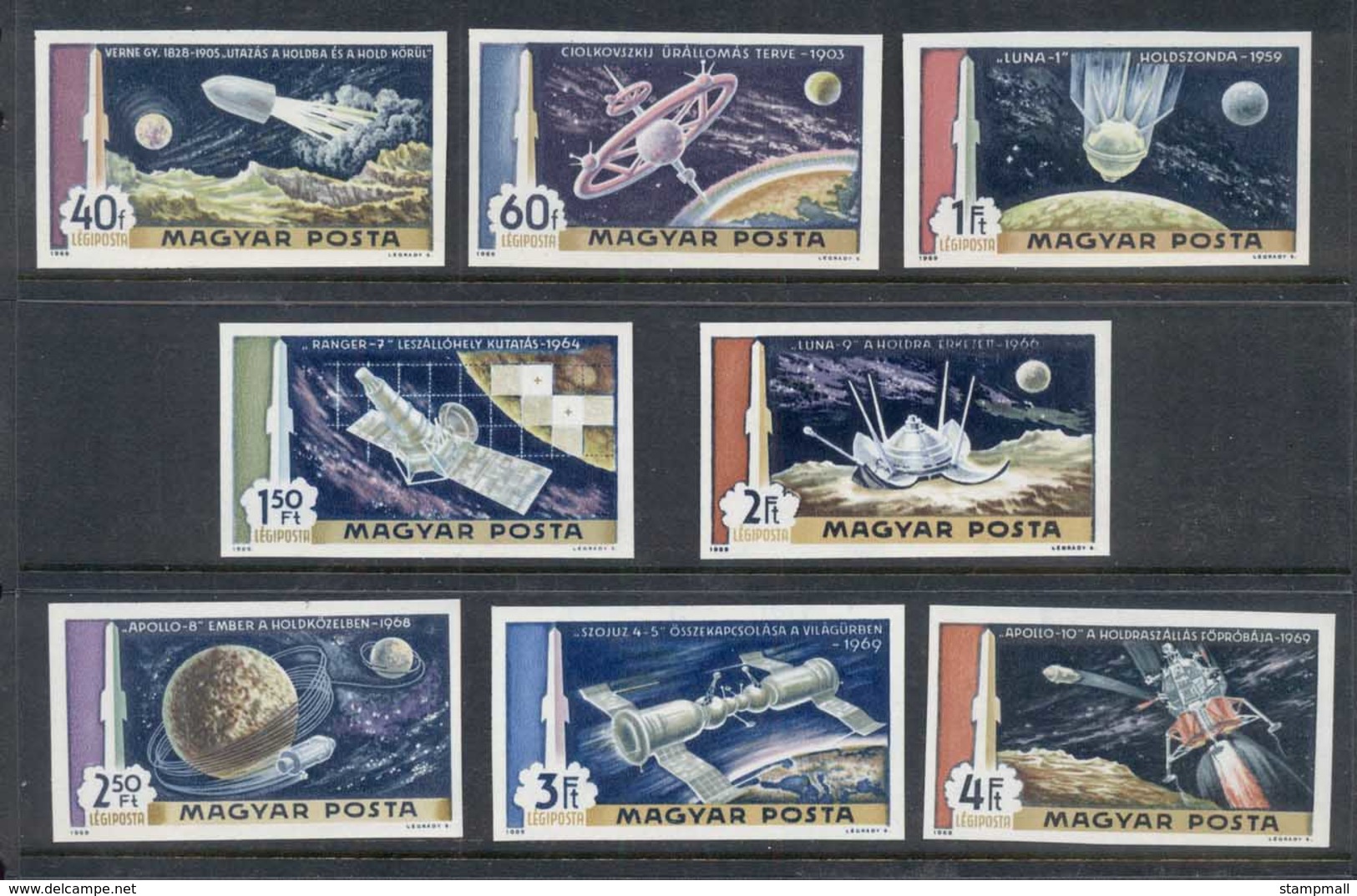 Hungary 1969 Moon Landing IMPERF MUH - Unused Stamps