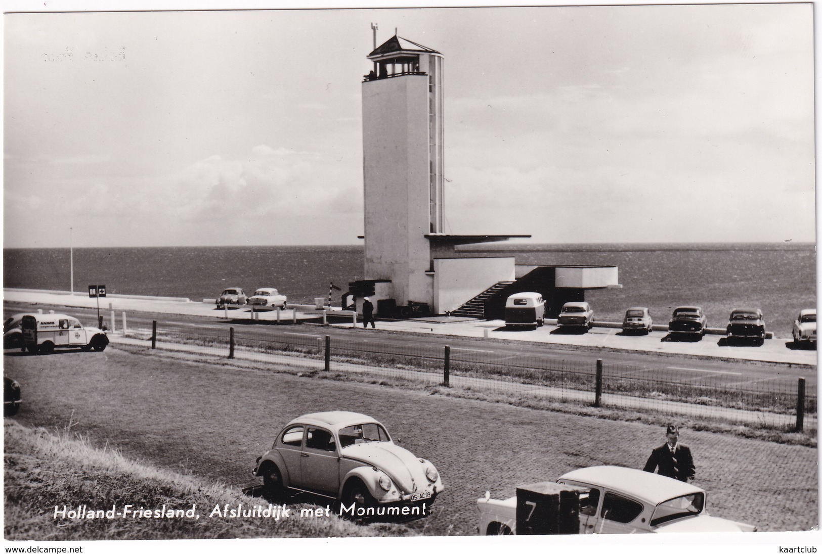 Afsluitdijk: FORD ANGLIA, VW 1200 KÄFER/COX, CITROËN 2CV AK250 'WEGENWACHT ANWB' -  Monument - (Holland-Friesland) - Voitures De Tourisme