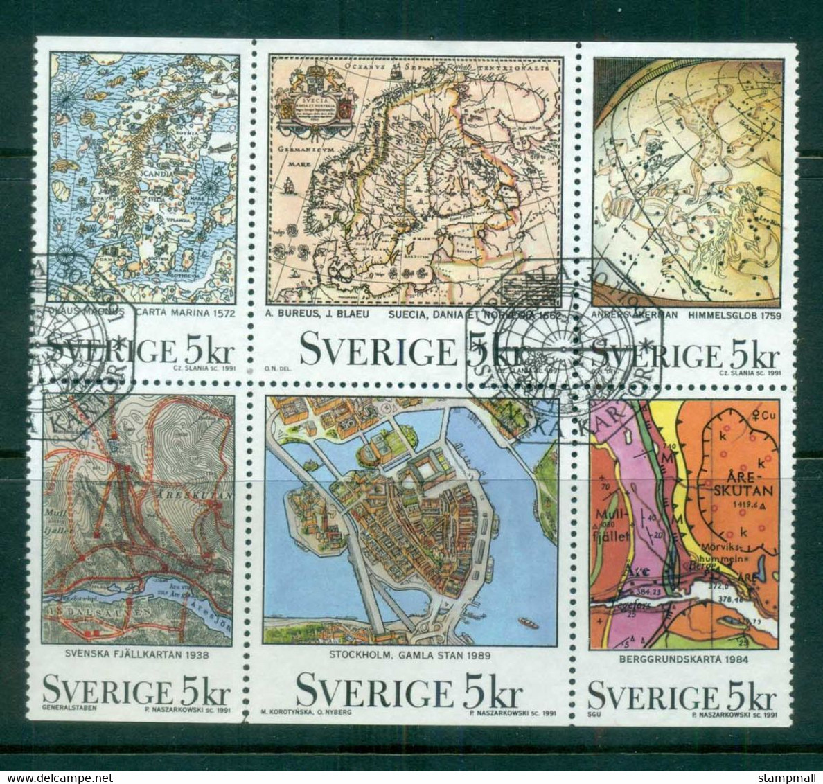 Sweden 1990 Maps Booklet Pane FU Lot84153 - Unused Stamps