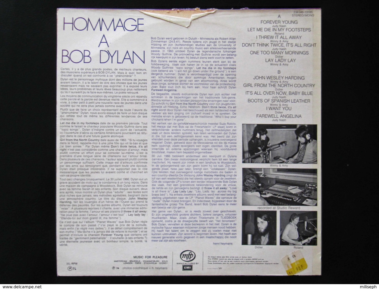 TRIBUTE TO BOB DYLAN - DIDIER, JUDY NASH, WINNY & AMY - 1974   (4301) - Rock