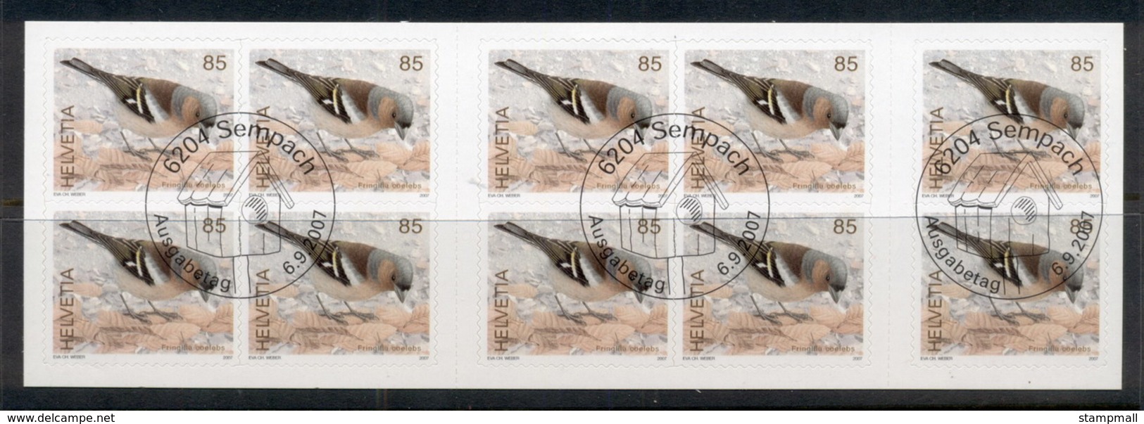 Switzerland 2007 Birds 85c Booklet CTO - Unused Stamps