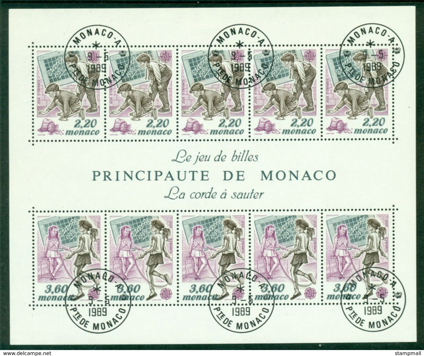 Monaco 1989 Europa MS FDI CTO Lot17612 - Other & Unclassified