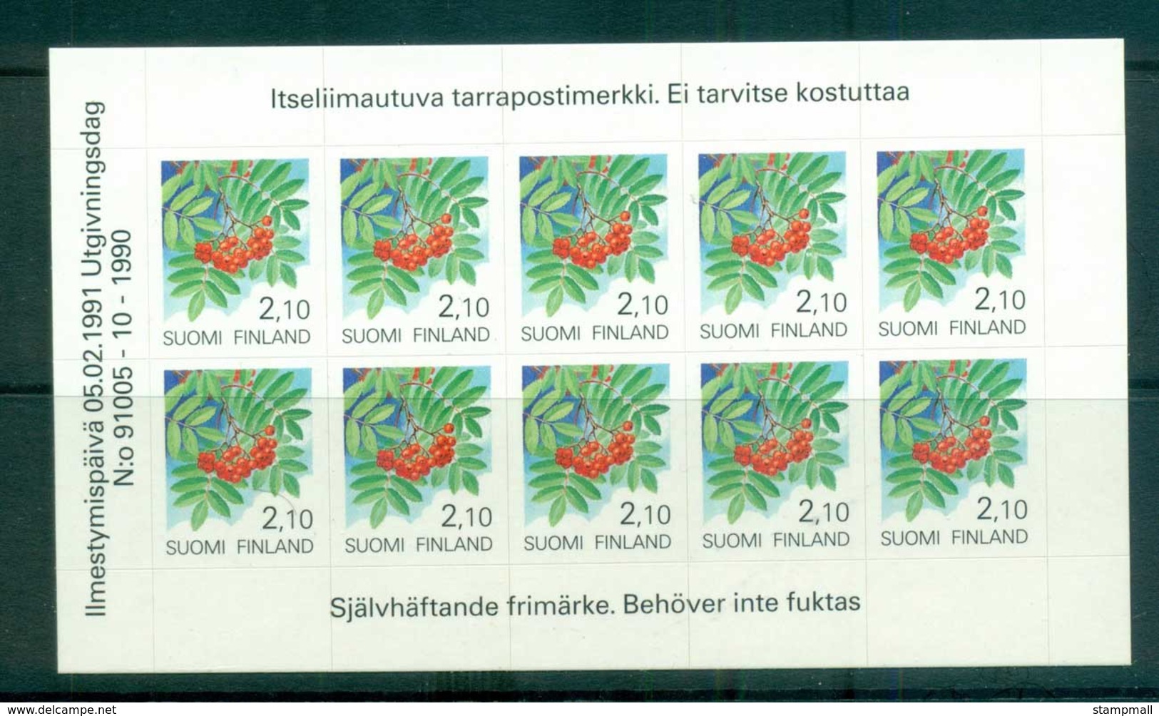 Finland 1990 Berries Booklet MUH Lot67147 - Unused Stamps