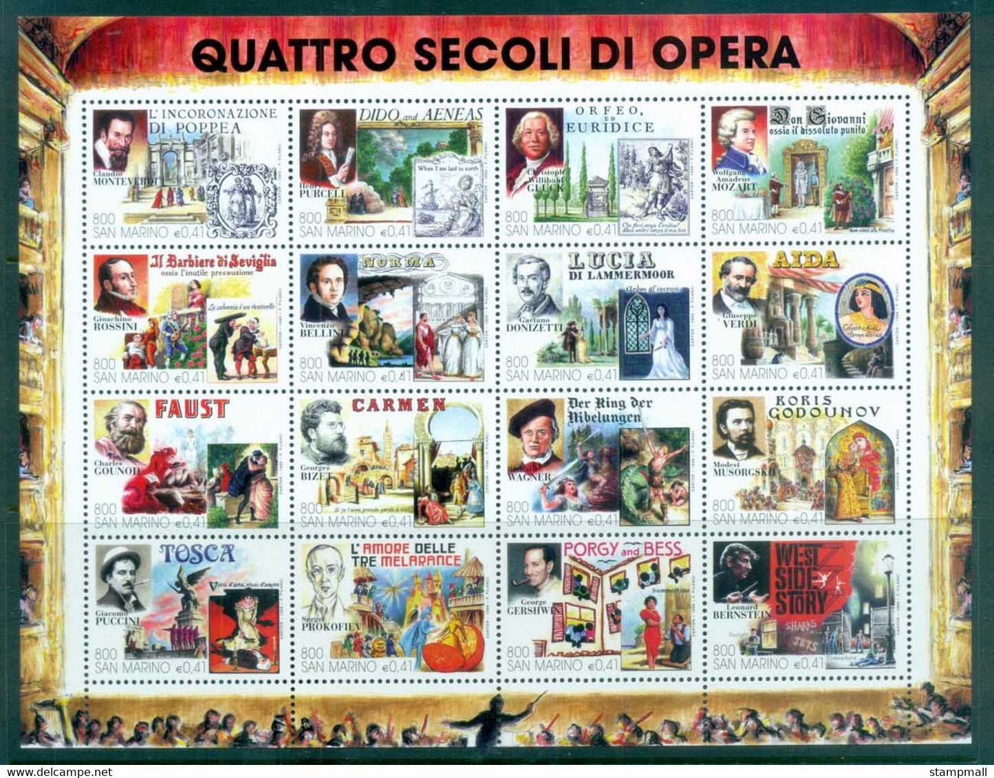 San Marino 1999 Operas In San Marino MS MUH - Unused Stamps