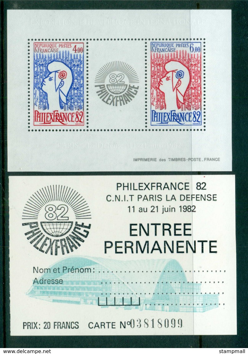 France 1982 PHILEXFRANCE +ticket MS MUH Lot57332 - Other & Unclassified