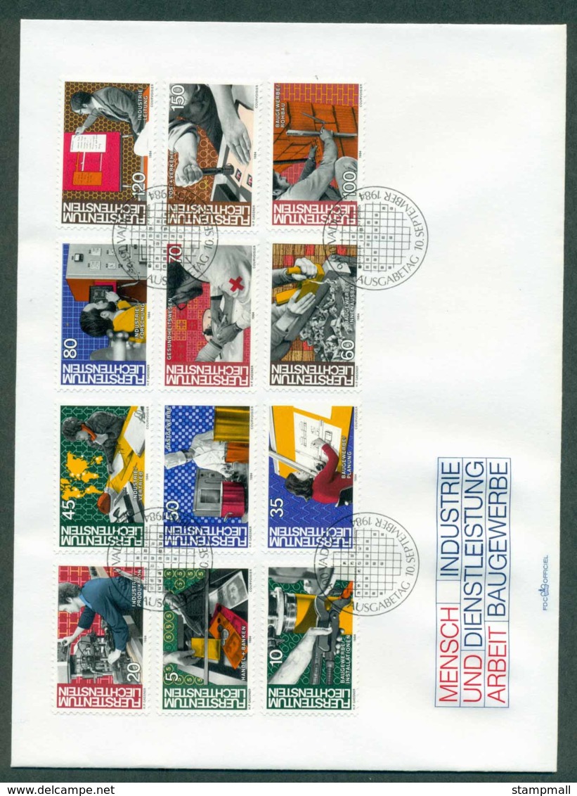 Liechtenstein 1984 Industries & Occupations Full Set FDC Lot32214 - Unused Stamps