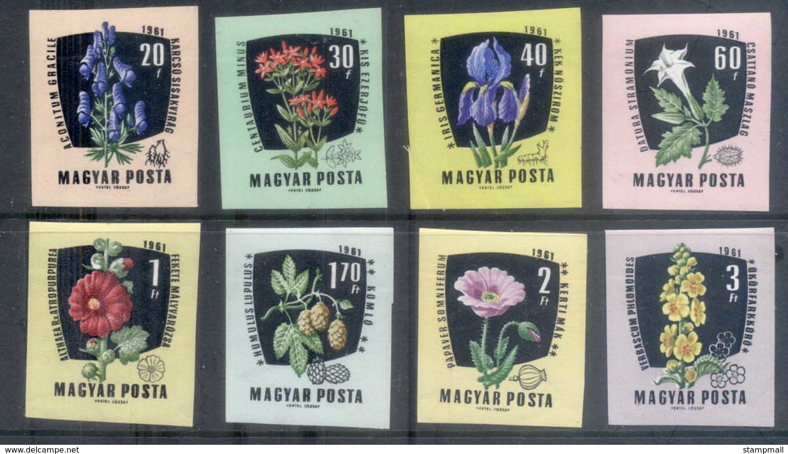 Hungary 1961 Flowers IMPERF MUH - Unused Stamps