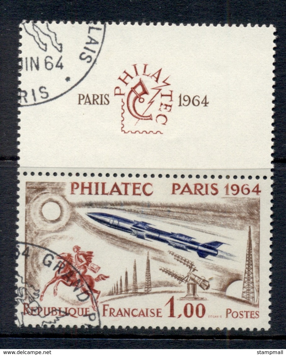 France 1964 Philatec Paris, Rocket & Rider + Label CTO - Other & Unclassified