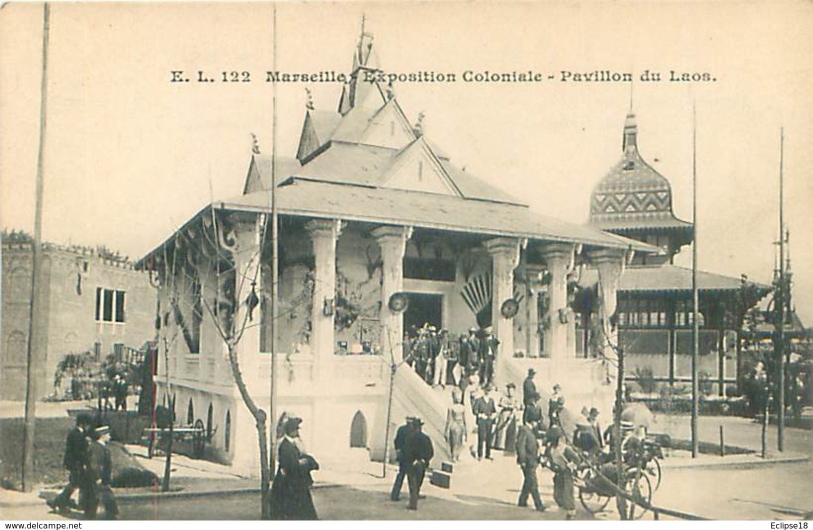 13  Marseille - Exposition Coloniale - Pavillon Du Laos   T 677 - Expositions Coloniales 1906 - 1922