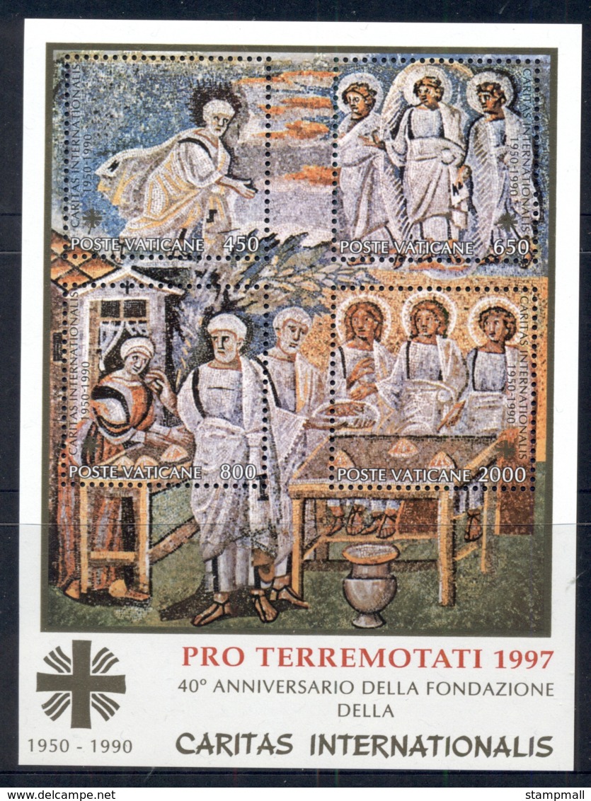 Vatican 1990 Mosaics, Opt Pro Terremolati, Earthquake MS MUH - Unused Stamps