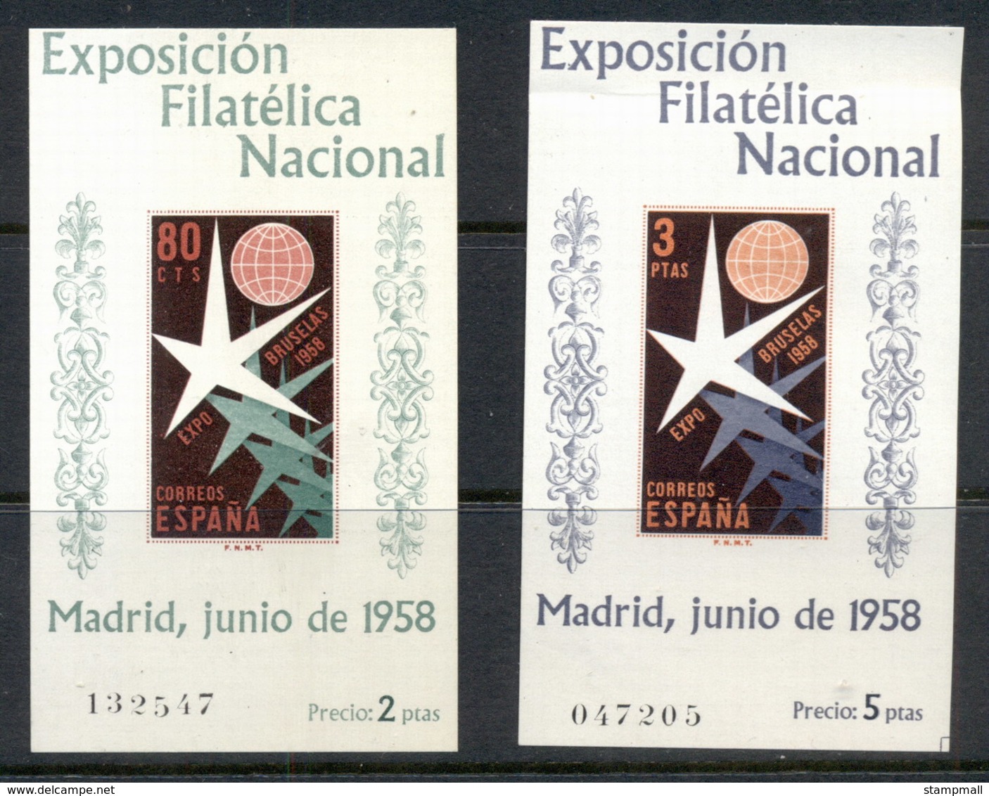 Spain 1958 Stamp Expo Madrid (faults)MS MUH - Unused Stamps