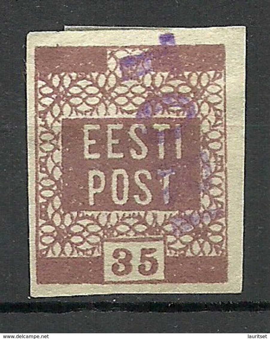 ESTLAND ESTONIA Estonie 1919 Michel 3 Provisional Line Cancel Provisorisches Stempel TORI - Estonie