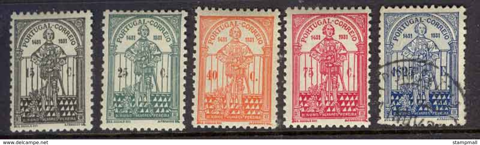 Portugal 1931 Alvares Periera (5) To 1.25e MH/ FU Lot9431 - Other & Unclassified