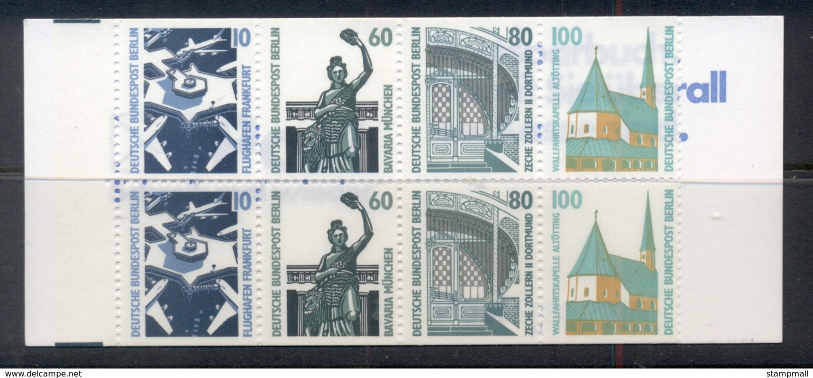 Germany Berlin 1987-90 Historic Sites, Booklet 2x10, 2x60,2x80,2x100 MUH - Other & Unclassified