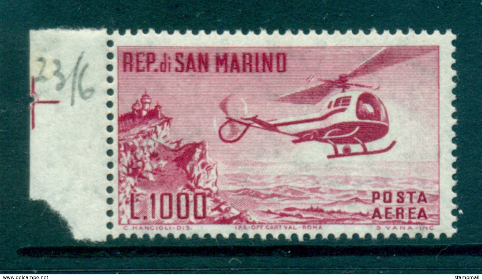 San Marino 1961 Helicopter & Mt Titano MLH Lot34837 - Unused Stamps