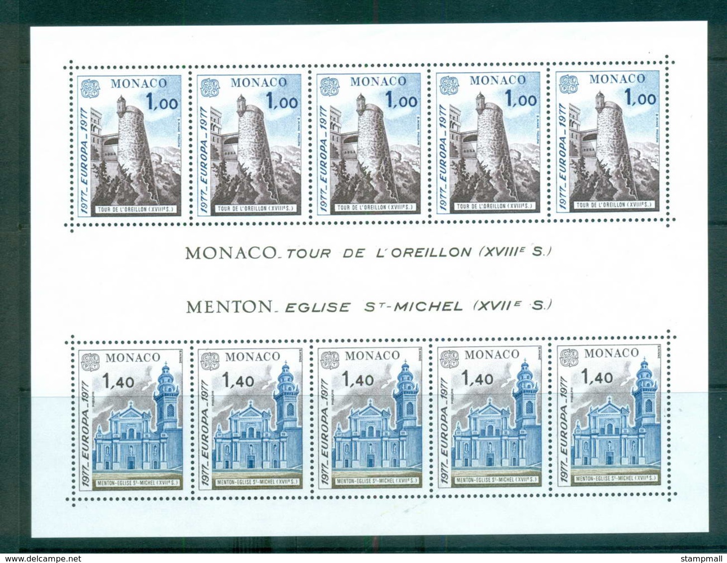 Monaco 1977 Europa, Landcapes MS MUH Lot65681 - Other & Unclassified