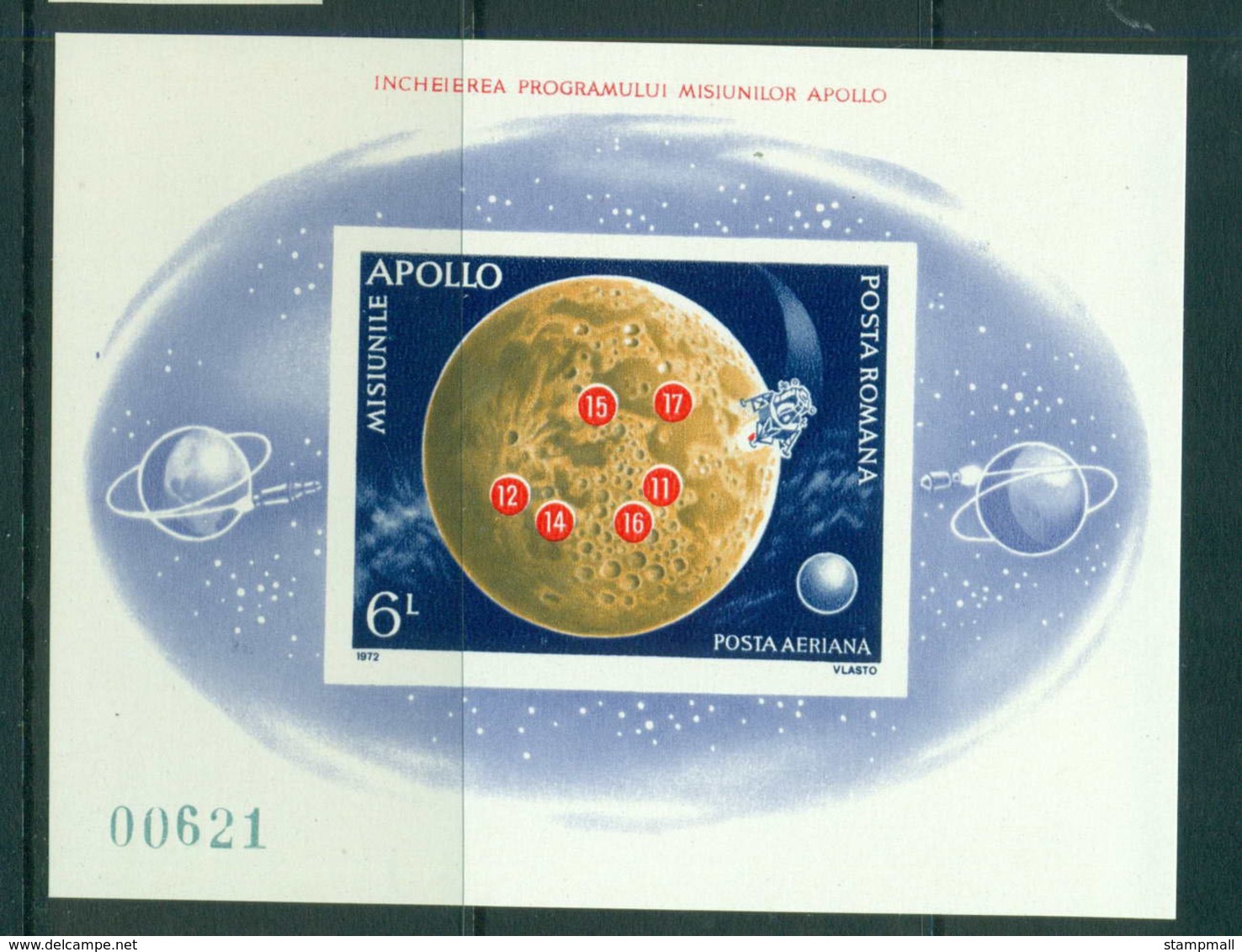Romania 1972 Apollo Moon Landing IMPERF MS MUH Lot57429 - Unused Stamps